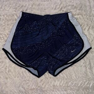Nike Navy and White Dri-FIT Athletic Shorts